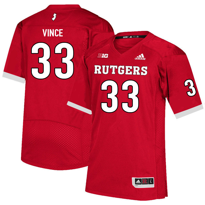 Youth #33 Andrew Vince Rutgers Scarlet Knights College Football Jerseys Sale-Scarlet